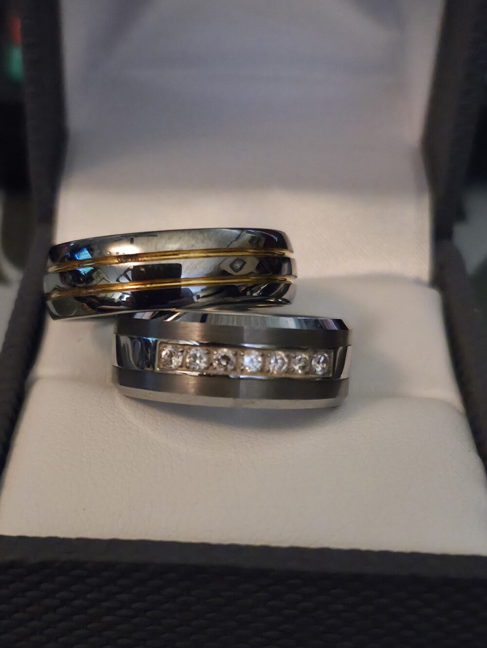 Men's Tungsten Ring Inside round Both with Ladies - Unbranded